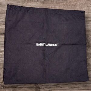 Authentic Saint Laurent Black Logo Dust Bag 13” X 11”with Built in Drawstring